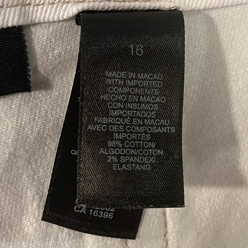 Axcess Stretch Relaxed Fit Cropped Denim Jeans Cotton White Size 16 - Picture 11 of 11